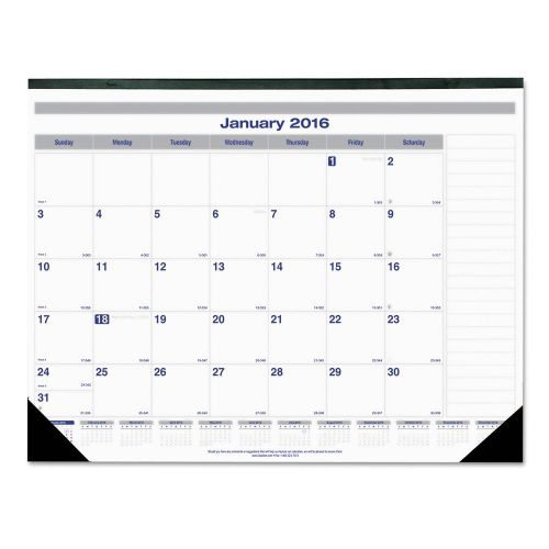 BlueLine Year 2016 Desk Pad Calendar Chipboard Large Monthly Office Daily Yearly