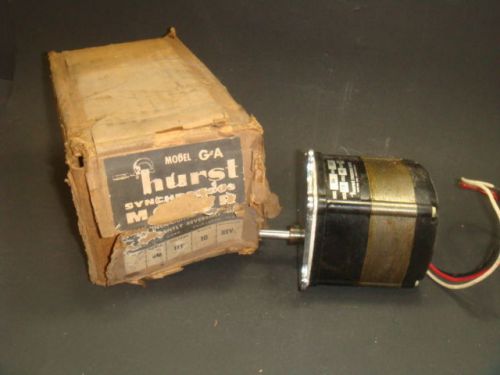 NEW HURST SYNCHRONOUS MOTOR, MODEL GA, 225RPM, 115V, 60 CYCLE, 10 WATT, NIB