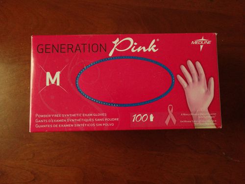 Medline Generation Pink 3G Synthetic Exam Gloves Medium 100-Count