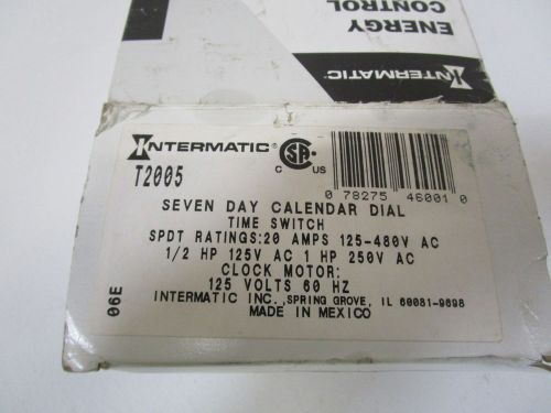 INTERMATIC 7-DAY CALENDAR DIAL TIME SWITCH T2005 *NEW IN BOX*