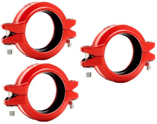 &#034;Grinnell&#034; 705 Flexible Fire Sprinkler Painted Grooved Couplings (2-1/2&#034;) 3-Pack