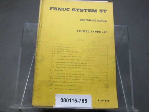 Fanuc System 5T Maintenance Manual B-51465E Original