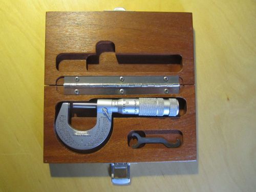 Brown &amp; Sharpe Line Micrometer No.1 (0 - 1&#034;) Wrench &amp; Case