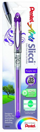 Pentel Arts Slicci Extra Fine Gel Pen 0.25mm Purple Ink 1 Pack (BG202BPV)