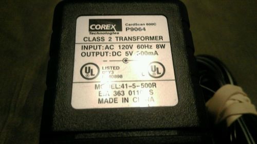Corex Technologies  Class 2 Transformer AC/DC 120 V 60 HZ 8W 5 V Adapter