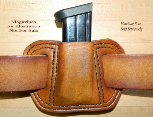 Leather mag pouch for 9mm /.40 double stack magazine fits beretta px4 storm mags for sale