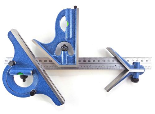 Pec 24&#034; 600mm metric sae 4 pc combination square protractor 1/64,1/32, mm, .5 mm for sale