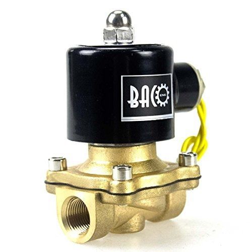 BACOENG 3/8&#034; AC110V Electric Solenoid Valve (NPT, Brass, Normally Closed)