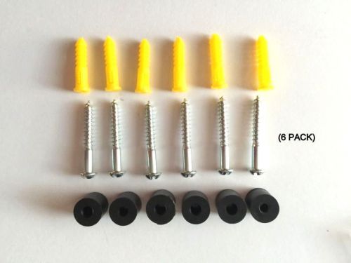 (6 Pack) Pegboard Spacers #8 Screws with Anchors. Allows Space behind Pegboard
