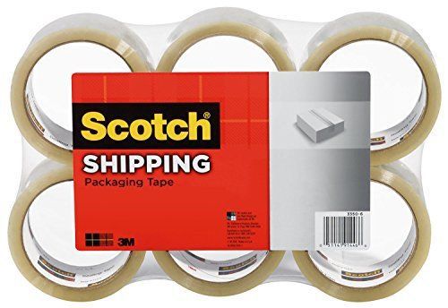 Scotch Shipping Packaging Tape, 2.83 Inches x 54.6-Yards, 6 Pack 3350-XW-6