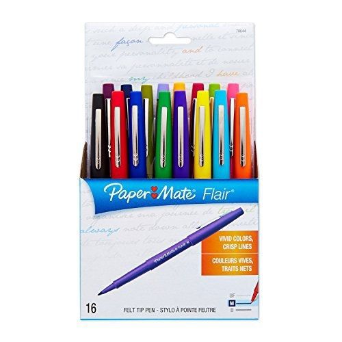 Paper mate point guard flair porous point stick pen, assorted ink, medium, 16 for sale