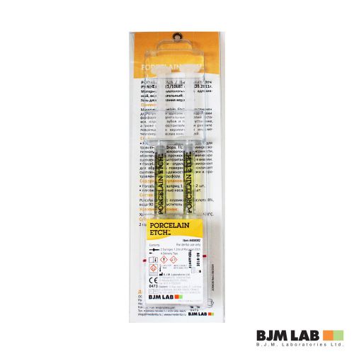 Dental Porcelain Etch 2 Syringes 1.2ml Each And 4 Delivery Tips BJM LAB