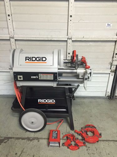 * very nice * ridgid 1224 pipe threader, with 2 die heads, 1/2&#034;-4&#034;. 535,300,1822 for sale