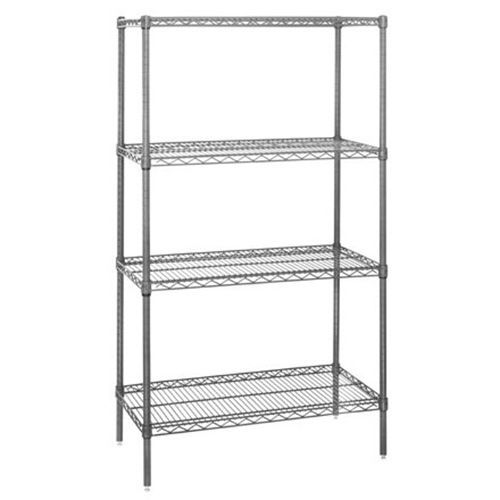 Aviditi WS361274 4 Shelf Wire Shelving Starter Unit, 36&#034; x 12&#034; x 74&#034;, Chrome,