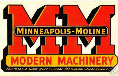 MINNEAPOLIS-MOLINE LG VINYL STICKER (A124)