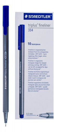 Staedtler Triplus Fineliner Pens, 0.3mm, Blue (Pack of 10)