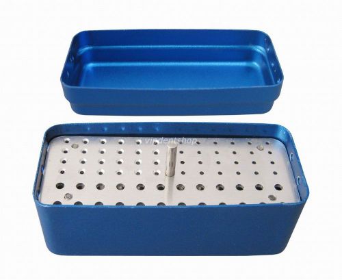 1*72 Holes Dental Bur Holder Autoclave 3-way Sterilizer Case Blue CE HOT