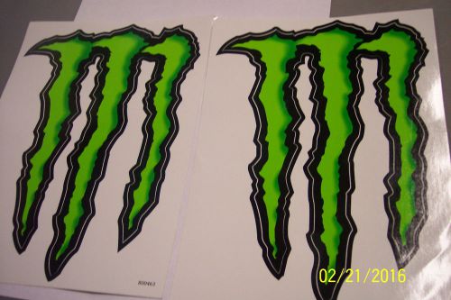 2 Large Monster Energy Drink Decals Stickers 8 1/4&#034; x 6&#034;