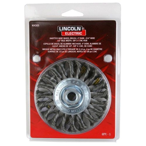 Lincoln electric kh305 knotted wire wheel brush 20000 rpm 4&#034; diameter x 1/2&#034; ... for sale
