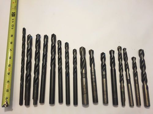 Lot of 16 Straight Shank High Speed Drill Bit  Various Sizes