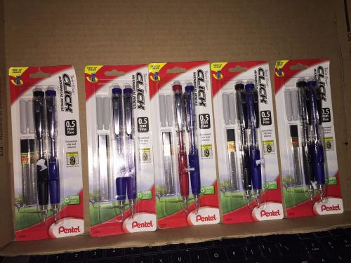 Pentel Twist Erase Click Automatic Pencils With 2 Eraser Refills &amp; Lead, 0.5mm