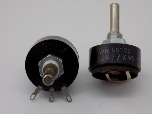 2x Tesla T101 2.7 KOhm 2W Rotary Potentiometer 2.7 KOhm 2K7/K 2W T101