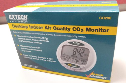 Extech CO200 Indoor Air Quality CO2 Monitor, Humidity &amp; Temperature, NEW