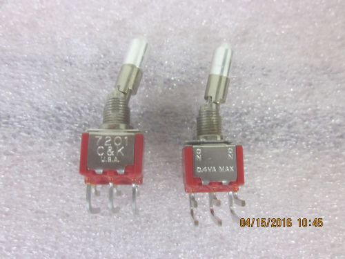1 pc of C&amp;K 7201K12AKE On-None-On Locking Lever Miniature Toggle Switches