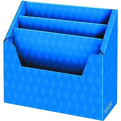 3 Compartment Folder Holder, 12&#034;H x 13 3/4&#034;W x 5 5/8&#034;D, Blue