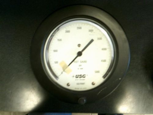 Usg 6&#034; test pressure gauge 0-5000 psi 1/4&#034; npt back connection u.s. us for sale