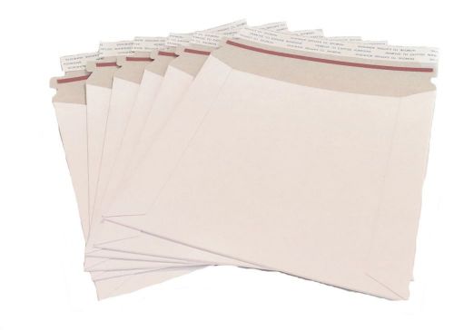 25 11x13.5 Stay Flat Rigid Mailer Cardboard White Envelope Photo 450GSM