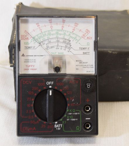 Vintage Amprobe AM-2EDP Multimeter w/ Case Booklet &amp; Probes (INV A082)