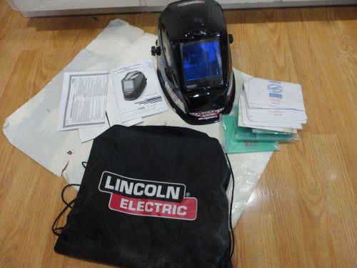 LINCOLN Viking Black 3350 Auto Darkening Welding Helmet K3034 NICE w/ extras NR
