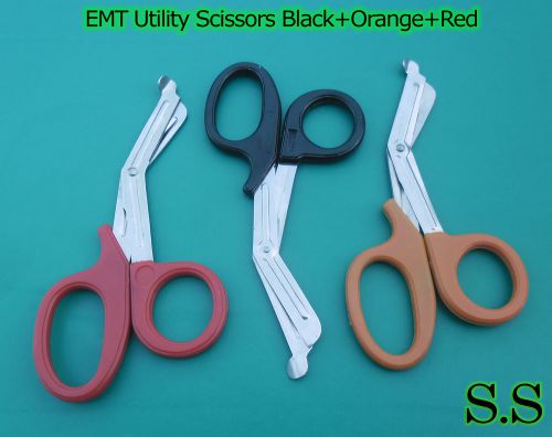 EMT Utility Scissors Set Black,Red &amp; Orange Colour Surgical Instruments