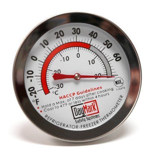 DayMark 115410 Stainless Steel Dishwasher Safe Refrigerator/Freezer Thermometer