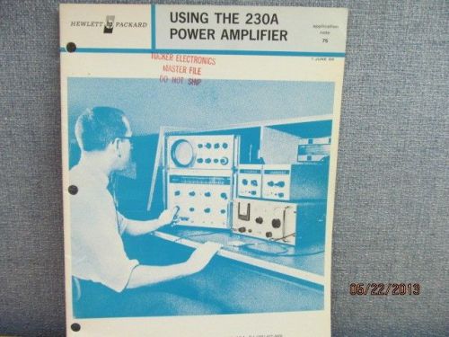 Agilent/HP 230A Using the 230A Power Amplifier Application Note 76 (06/01/1966)