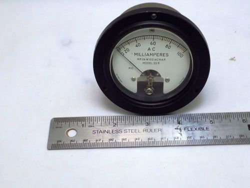 Simpson 100 mA AC Full Scale Deflection Model 55R Panel Meter Lot 29 ???