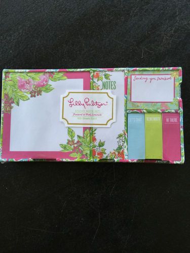 Lily Pulitzer Sticky Note Pad Set Pink Lemonade NIP