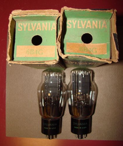 Pair, Sylvania 6B4G Radio/Audio Amplifier Tubes, NOS