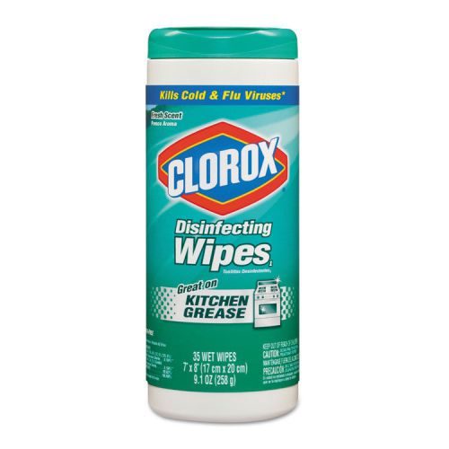 Clorox Fresh Scent Disinfecting Wet Wipes, Cloth, 7 x 8, 35/Canister