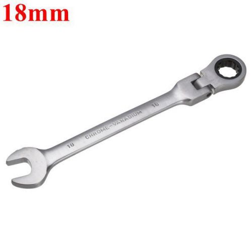 New 18mm Metric Chrome Flexible Head Ratchet Action Wrench Spanner Nut Tool