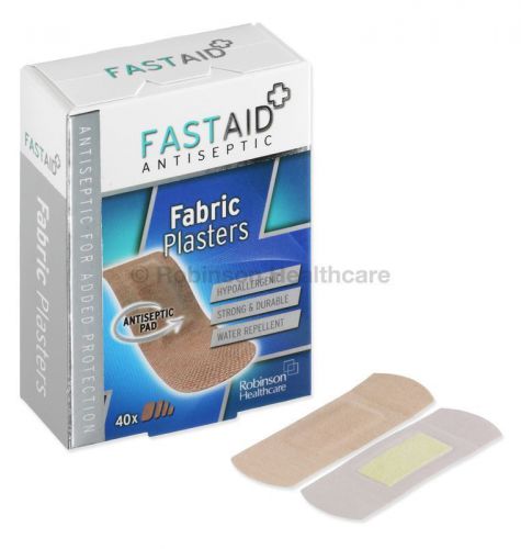 Fast Aid Antiseptic Fabric Plasters - Pack of 40 Assorted
