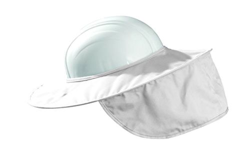 Hard Hat Sun Neck Shade Stow Away Style Cotton White One Size Fit Protection