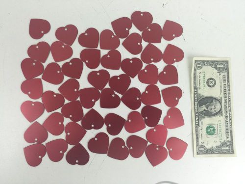 Lot of 50 Anodized Aluminum Red Blank Heart Shaped Engrave-able Dog Pet Tags