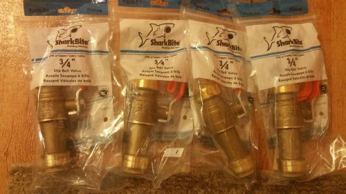 Sharkbite lot of four 3/4 slip ball valves