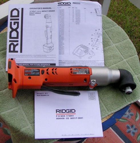 RIDGID 12 VOLT RIGHT ANGLE IMPACT R82233 (TOOL ONLY)