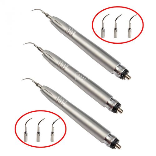 3 X Dental Air Scaler Handpiece 4 Holes NSK Style with 3PCS Compatible Tips SALE