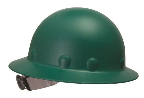 Fibre Metal P1 SuperEight Green Full Brim Fiberglass Hard Hat with Ratchet Susp.
