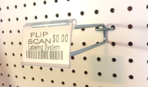 (10 PACK) 8 Inch Flip Scan Metal Peg Hooks with Label Holder  1/8 &amp; 1/4 Pegboard