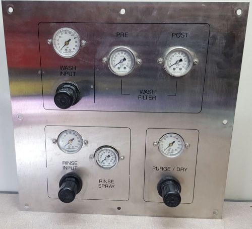 Pressure Gauges control panel for hybrid microsystems RB-1150 solvent recovery